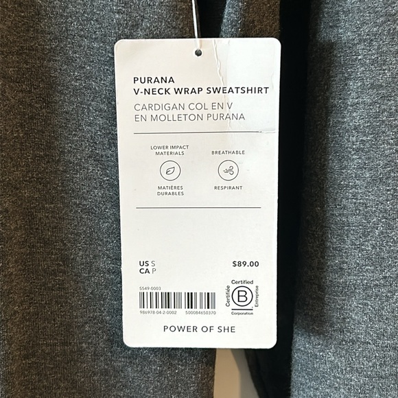 Athleta Purana V-Neck Wrap Sweatshirt NWT - Picture 6 of 8